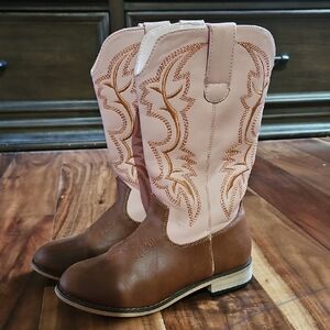 Pink and Brown Cowgirl Boots